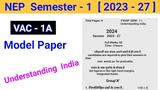 VAC - 1 Understanding India Question Paper set l vbu semester 1 vac understanding question paper