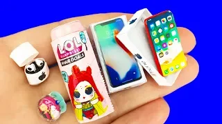 10 DIY Barbie Hacks : Miniature LOL Surprise, IPhone 11, Watch and More Barbie Crafts