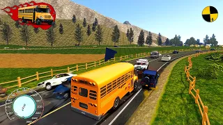 GTA 4 Crazy School Bus Crashes Ep.13