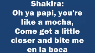 Shakira - Rabiosa feat  Pitbull Lyrics/letra on screen