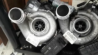 Stock Mercedes OM642 turbocharger compared to euro-spec gt2060