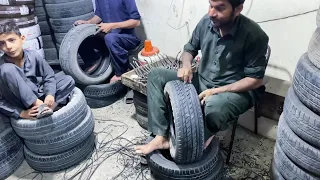 Amazing restoration technique 2023 | Old tire restoration | Restoration Of Use Old Tyre-Tz workshop.