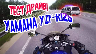 ТЕСТ-ДРАЙВ YAMAHA YZF-R125.  МОТОЦИКЛ ДЛЯ НОВИЧКОВ?  МАКСИМАЛКА 200+