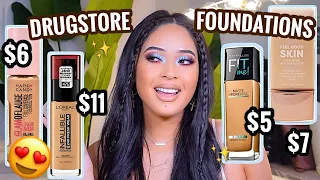 TOP 5 DRUGSTORE FOUNDATIONS OILY SKIN♡ Full Coverage + Long Wearing | Best DRUGSTORE Foundation 2021