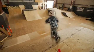 INSANE 3 YEAR OLD SCOOTER KID RIDES HUGE RAMP!