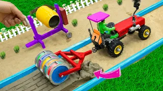 Diy tractor making asphalt road new technology | diy mini construction machine | @SunFarming