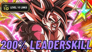 IS HE GOOD ENOUGH??? 200% RAINBOWED LEVEL 10 LINKS LB SS4 GOKU SHOWCASE! (DBZ DOKKAN BATTLE)