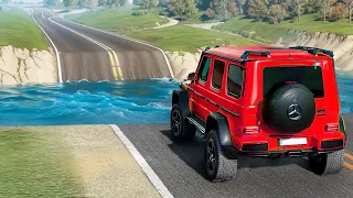 Cars vs Deep Water, River, Speed Bumps & Broken Bridge 🔥 BeamNG Drive - Long Video