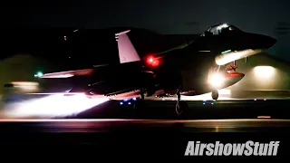F-15E Strike Eagle Afterburner Night Launches!