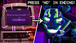 WHAT HAPPENS IF you press 'NO' in ENDING? | FNAF Security Breach [RUIN DLC]