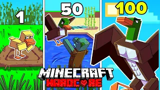 I Survived 100 DAYS as a DUCK in HARDCORE Minecraft!