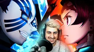 REACCIONANDO a Akaza vs Tanjiro | Ataque a la Fortaleza Infinita | @KybaRap ft @MegaRMusic