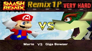 Smash Remix - Classic Mode Remix 1P Gameplay with Mario (VERY HARD)