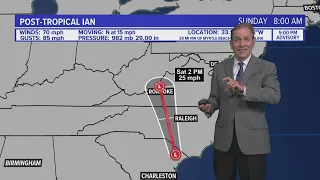 Hurricane Ian path: Post-tropical storm