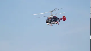 kazan russian federation august 2018 helicopter ka 32 flying in