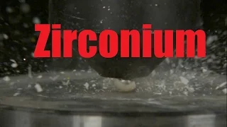 Crushing ceramic dental implants with hydraulic press