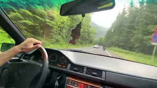 Mercedes W124 E36 AMG Wagon on Transfagarasan PURE SOUND HIGH SPEED