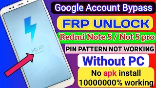 Redmi Note 5 Google Account unlock without pc  Mi Note 5 Frp unlock without pc All model Frp Bypass