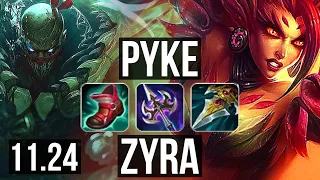 PYKE & MF vs ZYRA & Jinx (SUP) | Quadra, 1.2M mastery, 12/3/9, 400+ games | EUW Master | 11.24