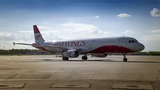 Начало обновления флота Red Wings, встреча первого краснокрылого Airbus A321 в Домодедово.