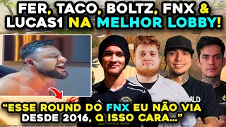 LOBBY MAIS RESENHA DO ANO! 🤣🔥 FER, TACO, BOLTZ, FNX E LUCAS1 JUNTOS JOGANDO AQUELA GCZINHA DE CRIA!