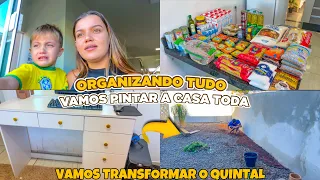 MOSTRANDO E ORGANIZANDO A NOSSA COMPRA DO MÊS,VALEU A PENA? O DONO AUTORIZOU A PINTAR A CASA 🏠❤️