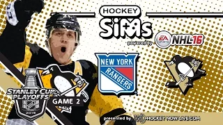 Rangers vs Penguins: Game 2 (NHL 16 Hockey Sims)
