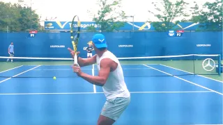 Rafael Nadal Training Court Level View - ATP Tennis Practice