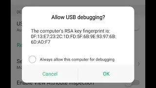 Fix Allow USB debugging - Because an app is obscuring.... when connect to your pc (bad English)