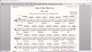 Drum Score World - The Cure - Just Like Heaven (Sample)