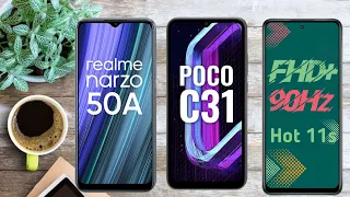 Realme Narzo 50A vs Poco C31 vs infinix Hot 11s