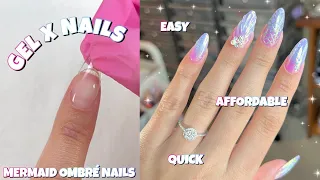 HOW TO DO GEL X NAILS LIKE A PRO AT HOME | DAILY CHARME SOFT GEL TIPS | OMBRÉ MERMAIDCORE NAILS