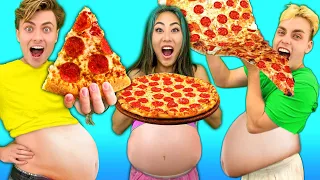WHO CAN GAIN THE MOST WEIGHT IN 24 HOURS CHALLENGE!! (PIZZA EDITION)