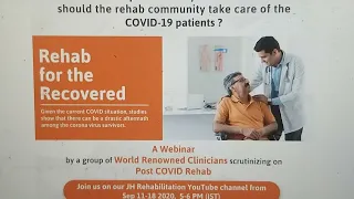 Day 2 An update on why and how should the rehab community take care of COVID patients