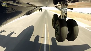 Massive Antonov 12 Takeoff from Valencia, OUTBOARD GEAR CAM!!! [AirClips]