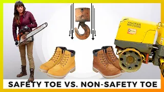 SAFETY TOE TEST | Testing safety toe vs. non-safety toe for impact, compression, and cuts.