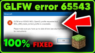 How to fix GLFW error: 65543 WGl Open GL | Minecraft Error Fixed