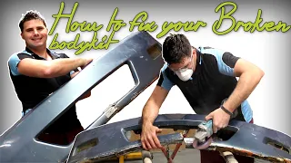 How to Repair a  Fibreglass Front Bumper / Spoiler Simple and cheap  Grease Garage S1E18