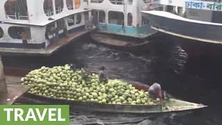 Crazy & crowded boat terminal in Bangladesh