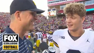 Michigan HC Jim Harbaugh and QB J.J. McCarthy on dominant win vs. Nebraska | CFB on FOX