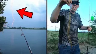 2 Days Bank Fishing for Catfish with Bobbers in Storm - Using Eel as catfish Bait