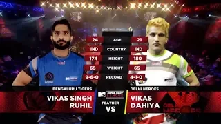 Bengaluru Tigers Vs Delhi Heroes | MTV Super Fight League | Vikas Singh Ruhil Vs Vikas Dahiya | SFL