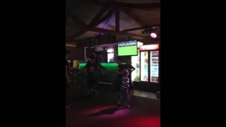 Young footballers in Kobuleti dancing.