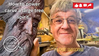 Power Carving a Tree Spirit.  Super easy.