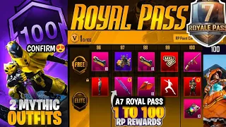 Bgmi A7 Royal Pass Leaks🔥|A7 Royal PASS 1 TO 100 RP |Bgmi A7 Rp Release Date?| A7 Rp 😍M416 Gun Free