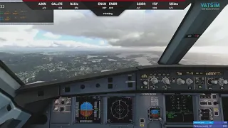 Landing at Bergen rwy17 online on VATSIM, FlyByWire A320 Experimental version.