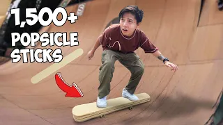 I BUILT THE MOST STRONGEST SKATEBOARD USING POPSICLE STICKS