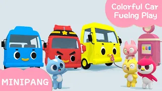 Learn and Sing with Miniforce | Colorful car refueling | Color | Word play | Mini-Pang TV 3D Song