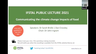 IFSTAL PUBLIC LECTURE 2021 – Communicating the climate change impacts of food
