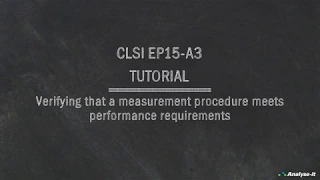 CLSI EP15-A3 using Microsoft Excel video